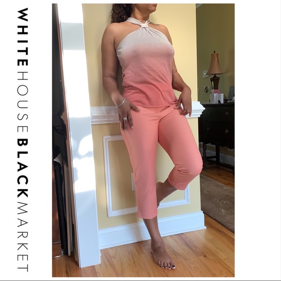 NWT! WHBM TEA ROSE OMBRÉ HALTER TOP - Picture 3 of 15